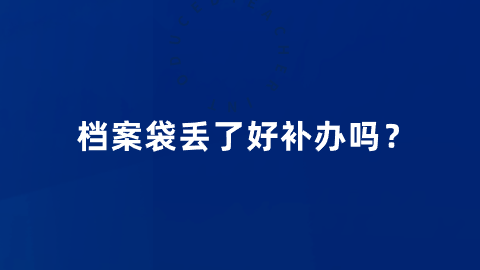 档案袋丢了好补办吗？