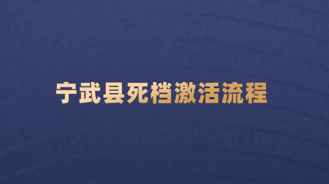 宁武县死档激活流程