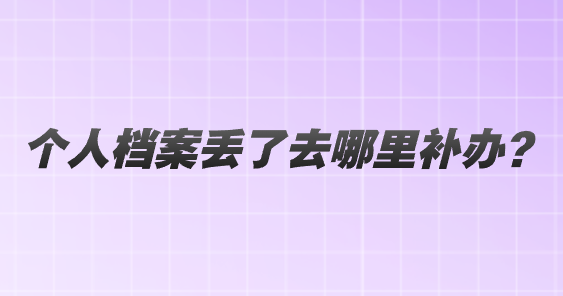 个人档案丢了去哪里补办？